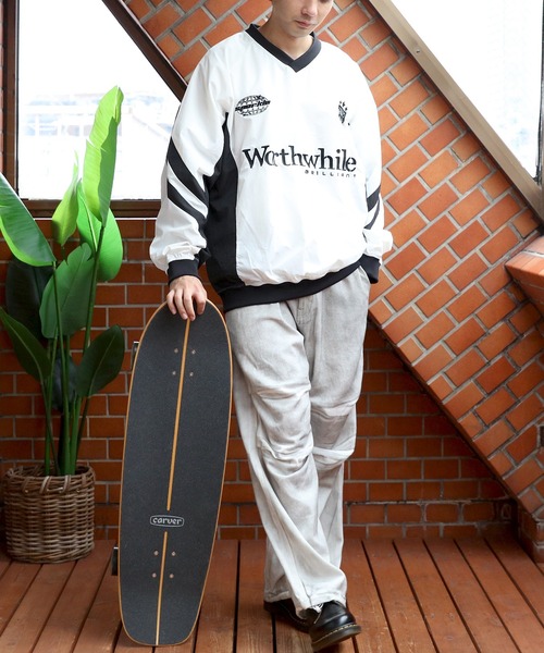 8(eight)(エイト)の「ユニホーム風ナイロンプルオーバー(ナイロンジャケット・メンズ・ブラック/オフホワイト/ネイビー・MEDIUM/LARGE)」の10枚目の写真