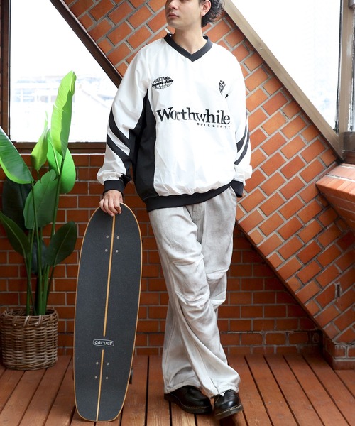 8(eight)(エイト)の「ユニホーム風ナイロンプルオーバー(ナイロンジャケット・メンズ・ブラック/オフホワイト/ネイビー・MEDIUM/LARGE)」の12枚目の写真