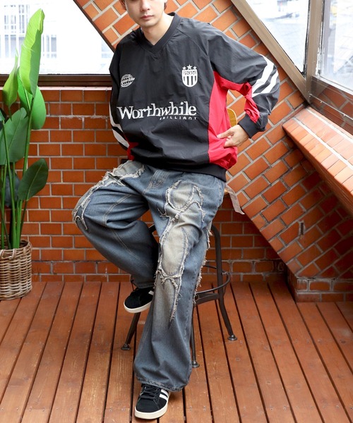 8(eight)(エイト)の「ユニホーム風ナイロンプルオーバー(ナイロンジャケット・メンズ・ブラック/オフホワイト/ネイビー・MEDIUM/LARGE)」の18枚目の写真