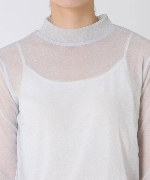 Cepica（セピカ）の「ラメシアーハイネックプルオーバー（Tシャツ/カットソー・レディース・ブラック/オフホワイト・FREE）」の5枚目の写真