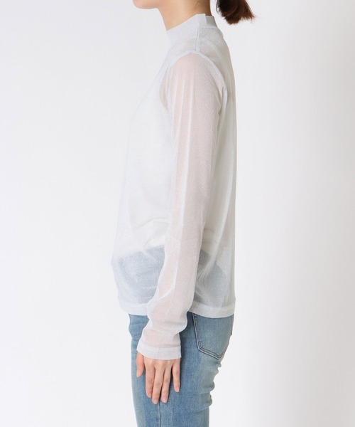 Cepica（セピカ）の「ラメシアーハイネックプルオーバー（Tシャツ/カットソー・レディース・ブラック/オフホワイト・FREE）」の3枚目の写真