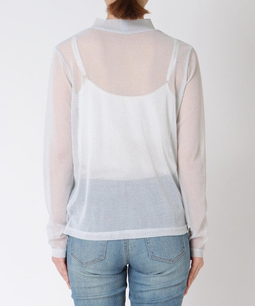 Cepica（セピカ）の「ラメシアーハイネックプルオーバー（Tシャツ/カットソー・レディース・ブラック/オフホワイト・FREE）」の4枚目の写真