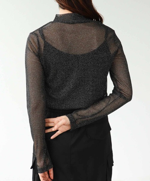 Cepica（セピカ）の「ラメシアーハイネックプルオーバー（Tシャツ/カットソー・レディース・ブラック/オフホワイト・FREE）」の14枚目の写真