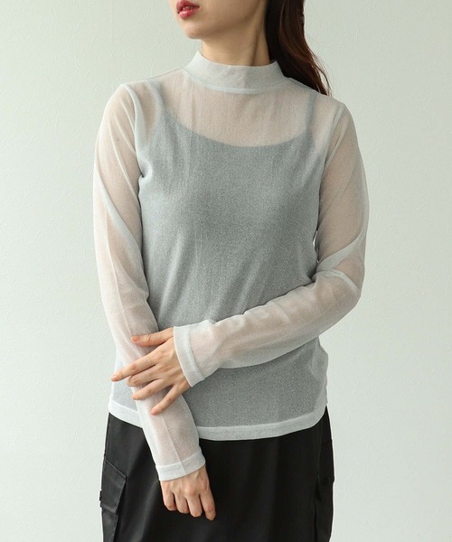 Cepica（セピカ）の「ラメシアーハイネックプルオーバー（Tシャツ/カットソー・レディース・ブラック/オフホワイト・FREE）」の16枚目の写真