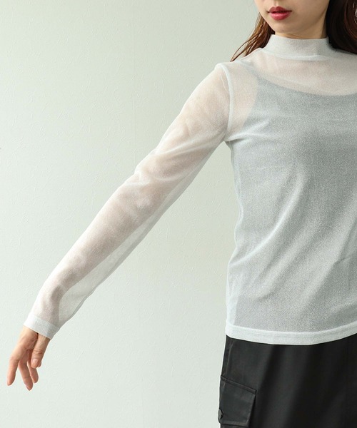 Cepica（セピカ）の「ラメシアーハイネックプルオーバー（Tシャツ/カットソー・レディース・ブラック/オフホワイト・FREE）」の19枚目の写真