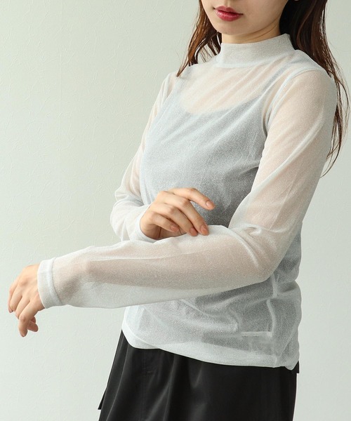 Cepica（セピカ）の「ラメシアーハイネックプルオーバー（Tシャツ/カットソー・レディース・ブラック/オフホワイト・FREE）」の18枚目の写真