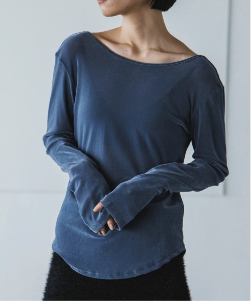 TENTO バックUネック ベロアチュールプルオーバー セール】バックUネック ベロアチュールプルオーバー（Tシャツ