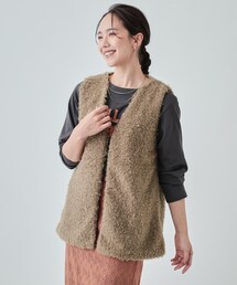 DRESKIP | コーデの主役に くるくるフェイクファージレ(ベスト)