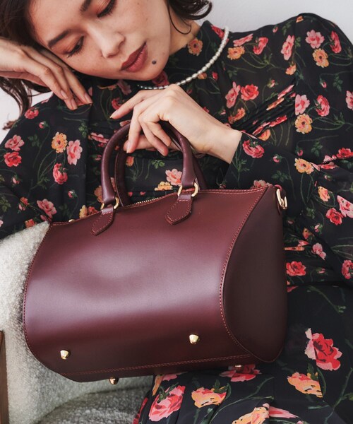 UNTITLED（アンタイトル）の「◆【本革】レザーボストン（ボストンバッグ・レディース・キャメル/ボルドー/ネイビー・99）」の18枚目の写真