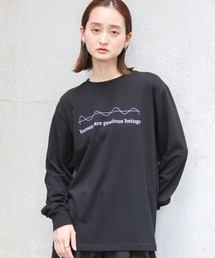 UNIT CHEST（ユニットチェスト）の「【UNIT CHEST】unique unisex long sleeve T-shirt /ユニークユニセックス ロンT OIF students コラボ 心電図 by hirokiueno（Tシャツ/カットソー）」