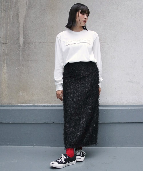 UNIT CHEST（ユニットチェスト）の「【UNIT CHEST】unique unisex long sleeve T-shirt /ユニークユニセックス ロンT OIF students コラボ 心電図 by hirokiueno（Tシャツ/カットソー・レディース・ホワイト/ブラック・L/M/S）」の13枚目の写真