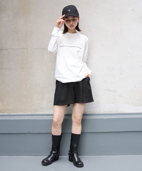 UNIT CHEST（ユニットチェスト）の「【UNIT CHEST】unique unisex long sleeve T-shirt /ユニークユニセックス ロンT OIF students コラボ 心電図 by hirokiueno（Tシャツ/カットソー・レディース・ホワイト/ブラック・L/M/S）」の8枚目の写真