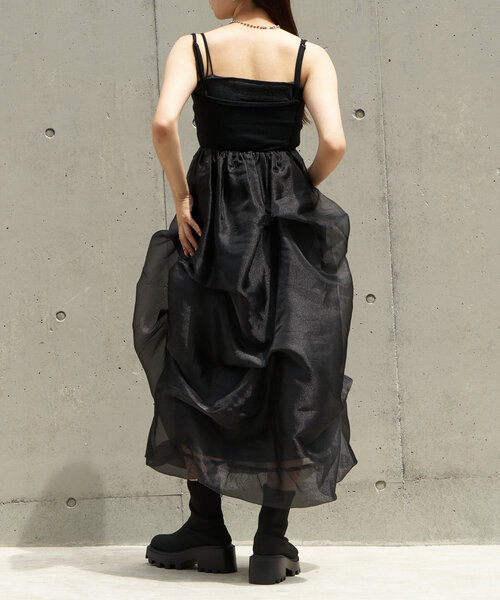 RAY CASSIN(レイカズン)の「チュールティアードベアワンピース(ワンピース・レディース・アイボリー/ブラック/グレー・FREE)」の18枚目の写真