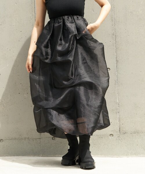 RAY CASSIN(レイカズン)の「チュールティアードベアワンピース(ワンピース・レディース・アイボリー/ブラック/グレー・FREE)」の19枚目の写真