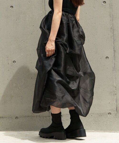 RAY CASSIN(レイカズン)の「チュールティアードベアワンピース(ワンピース・レディース・アイボリー/ブラック/グレー・FREE)」の22枚目の写真