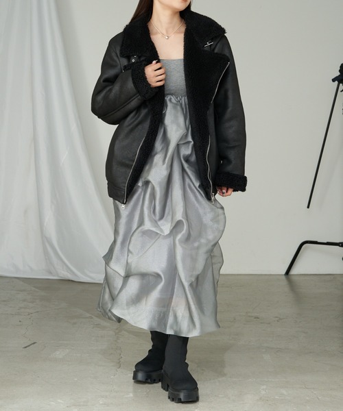 RAY CASSIN(レイカズン)の「チュールティアードベアワンピース(ワンピース・レディース・アイボリー/ブラック/グレー・FREE)」の3枚目の写真