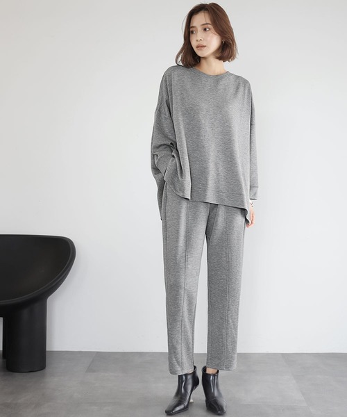ELFRANK(エルフランク)の「【M~Lサイズ展開】セットアップ ジャージーオーバーサイズトップス テーパードパンツ 上下セット(セットアップ・レディース・ブラック/グレー/オフホワイト・FREE/M/L)」の10枚目の写真
