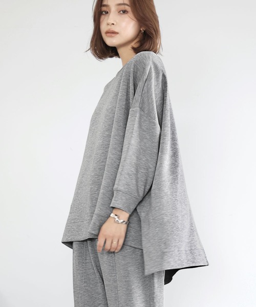 ELFRANK(エルフランク)の「【M~Lサイズ展開】セットアップ ジャージーオーバーサイズトップス テーパードパンツ 上下セット(セットアップ・レディース・ブラック/グレー/オフホワイト・FREE/M/L)」の11枚目の写真