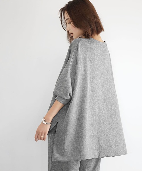 ELFRANK(エルフランク)の「【M~Lサイズ展開】セットアップ ジャージーオーバーサイズトップス テーパードパンツ 上下セット(セットアップ・レディース・ブラック/グレー/オフホワイト・FREE/M/L)」の12枚目の写真