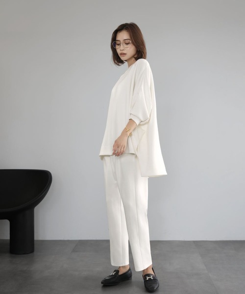 ELFRANK(エルフランク)の「【M~Lサイズ展開】セットアップ ジャージーオーバーサイズトップス テーパードパンツ 上下セット(セットアップ・レディース・ブラック/グレー/オフホワイト・FREE/M/L)」の21枚目の写真