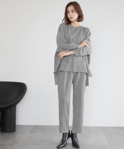 ELFRANK(エルフランク)の「【M~Lサイズ展開】セットアップ ジャージーオーバーサイズトップス テーパードパンツ 上下セット(セットアップ・レディース・ブラック/グレー/オフホワイト・FREE/M/L)」の22枚目の写真