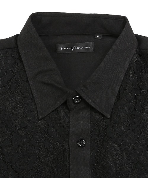 LUXSTYLE(ラグスタイル)の「レース貼り付けビッグシルエット長袖シャツ(シャツ/ブラウス・メンズ・ホワイト/ブラック・FREE)」の18枚目の写真