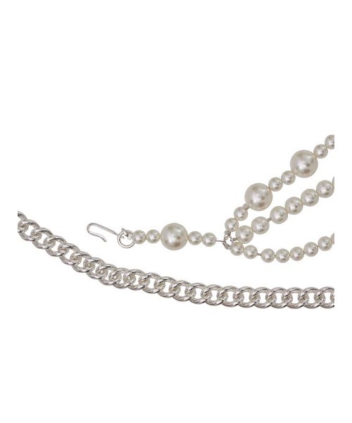 Ameri(アメリ)の「NICKEL FREE DROP PEARL CHAIN BELT(ベルト・レディース・シルバー・FREE)」の3枚目の写真