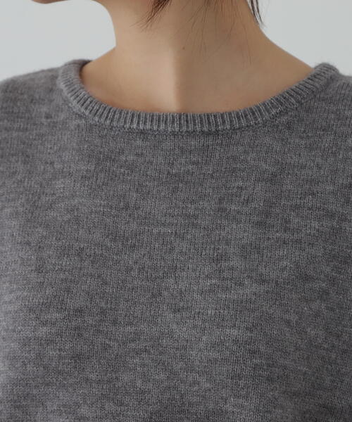 N.（N. Natural Beauty Basic）（エヌエヌナチュラルビューティーベーシック）の「◆ロールエッジゆるニットセットアップ（ワンピース・レディース・オフホワイト/杢グレー/ブラック・MEDIUM）」の5枚目の写真