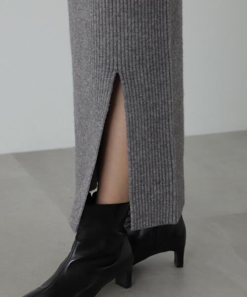 N.（N. Natural Beauty Basic）（エヌエヌナチュラルビューティーベーシック）の「◆ロールエッジゆるニットセットアップ（ワンピース・レディース・オフホワイト/杢グレー/ブラック・MEDIUM）」の7枚目の写真