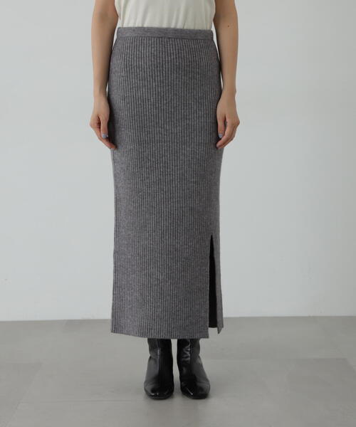 N.（N. Natural Beauty Basic）（エヌエヌナチュラルビューティーベーシック）の「◆ロールエッジゆるニットセットアップ（ワンピース・レディース・オフホワイト/杢グレー/ブラック・MEDIUM）」の8枚目の写真