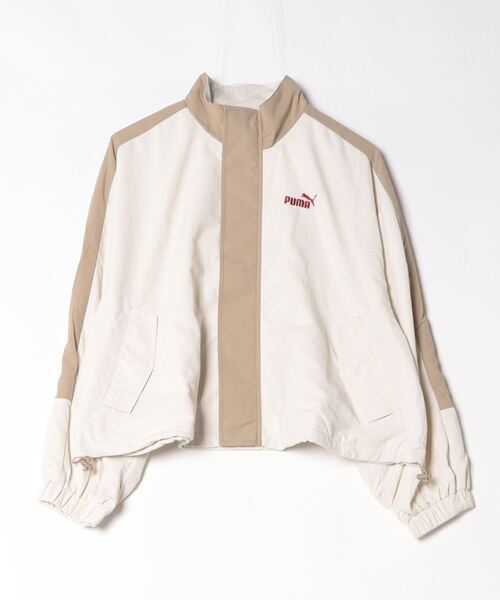 PUMA(プーマ)の「プーマ PUMA CORE HERITAGE ウーブン ラインド トラックジャケット_(ジャージ・レディース・アイボリー/ブラック・S/M/L)」の2枚目の写真