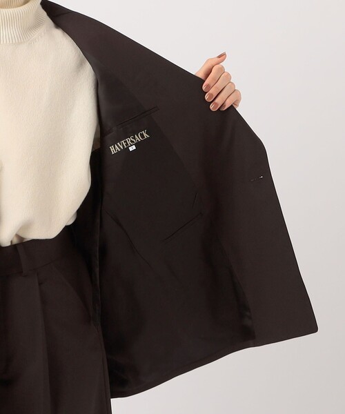 Haver Sack ダブルブレストジャケット Mサイズ ブラック HAVERSACK ハバーサック ウールニット ダブルライダース