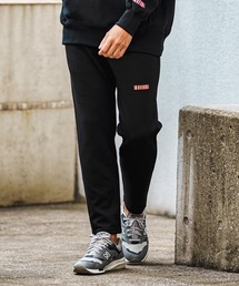 mp12844-Barcode Embroidery Cardboard Knit Easy Pants イージーパンツ