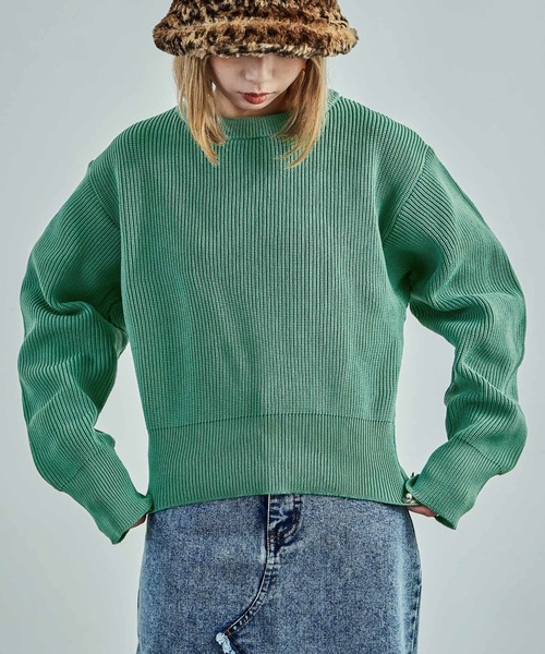 Fashion Letter(ファッションレター)の「ダンボールニット バナナスリーブ オーバーサイズ プルオーバー(ニット/セーター・レディース・アイボリー/ブラック/ミント/オレンジ/ブルー/グレー・M)」の4枚目の写真