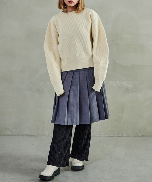 Fashion Letter(ファッションレター)の「ダンボールニット バナナスリーブ オーバーサイズ プルオーバー(ニット/セーター・レディース・アイボリー/ブラック/ミント/オレンジ/ブルー/グレー・M)」の8枚目の写真