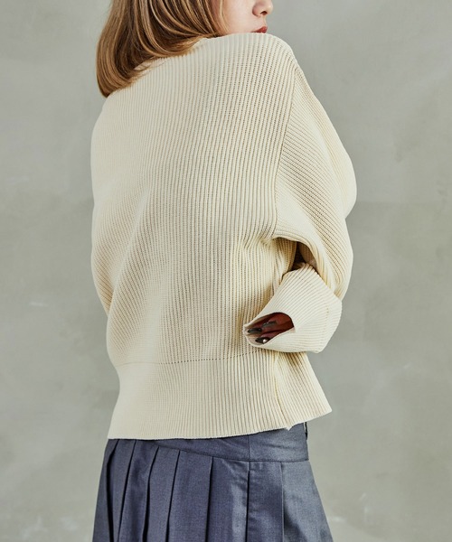 Fashion Letter(ファッションレター)の「ダンボールニット バナナスリーブ オーバーサイズ プルオーバー(ニット/セーター・レディース・アイボリー/ブラック/ミント/オレンジ/ブルー/グレー・M)」の10枚目の写真