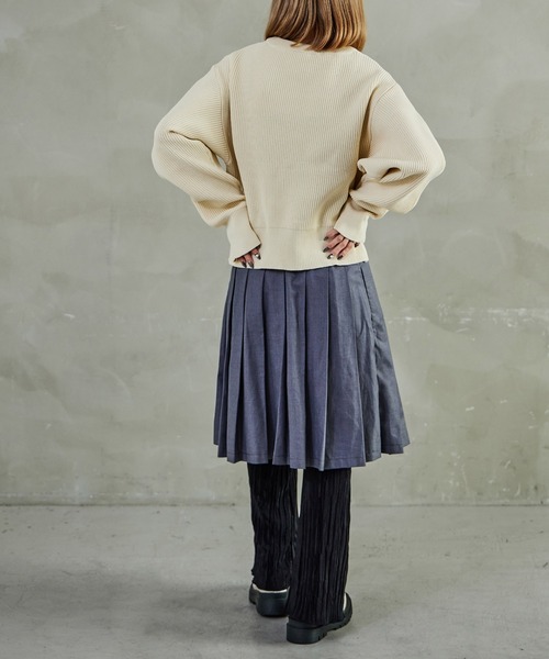 Fashion Letter(ファッションレター)の「ダンボールニット バナナスリーブ オーバーサイズ プルオーバー(ニット/セーター・レディース・アイボリー/ブラック/ミント/オレンジ/ブルー/グレー・M)」の11枚目の写真