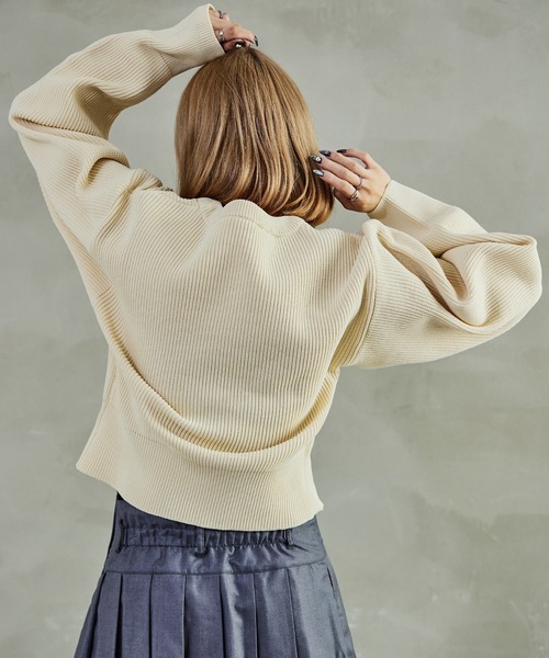 Fashion Letter(ファッションレター)の「ダンボールニット バナナスリーブ オーバーサイズ プルオーバー(ニット/セーター・レディース・アイボリー/ブラック/ミント/オレンジ/ブルー/グレー・M)」の12枚目の写真