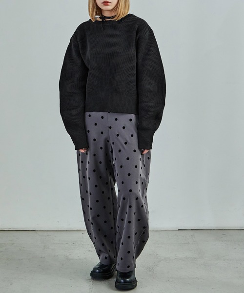 Fashion Letter(ファッションレター)の「ダンボールニット バナナスリーブ オーバーサイズ プルオーバー(ニット/セーター・レディース・アイボリー/ブラック/ミント/オレンジ/ブルー/グレー・M)」の21枚目の写真