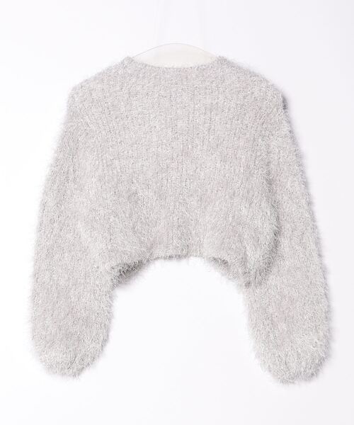 clear（クリア）の「フェザーベロアリボンニットカーディガン [着回し力抜群 ガーリー 着心地抜群]≪再入荷≫（カーディガン/ボレロ・レディース・ピンク/グレー・F）」の15枚目の写真