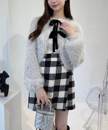 clear | フェザーベロアリボンニットカーディガン [甘めコーデ 着心地抜群]≪2024AW新作≫(カーディガン/ボレロ)