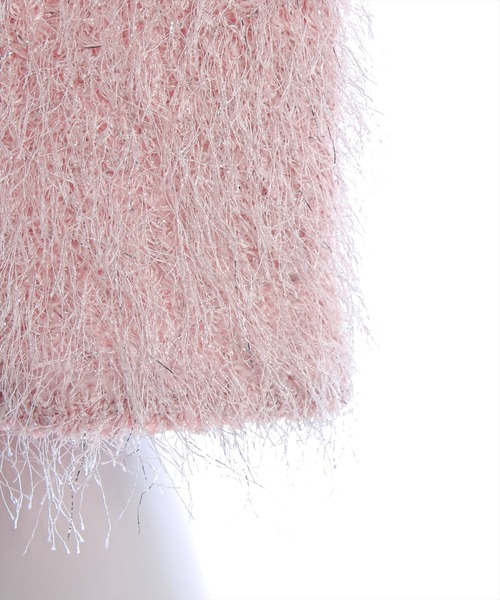 clear（クリア）の「フェザーベロアリボンニットカーディガン [着回し力抜群 ガーリー 着心地抜群]≪再入荷≫（カーディガン/ボレロ・レディース・ピンク/グレー・F）」の13枚目の写真