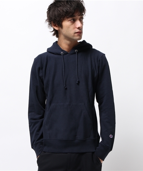 Champion（チャンピオン）の「メンズ チャンピオン リバースウィーブ フーディ パーカー Champion RW PULLOVER HOODED SWEATSHIRT C3-E136（パーカー・メンズ・オレンジ/グリーン/グレー/ネイビー/チャコールグレー・MEDIUM/LARGE/X-LARGE）」の4枚目の写真