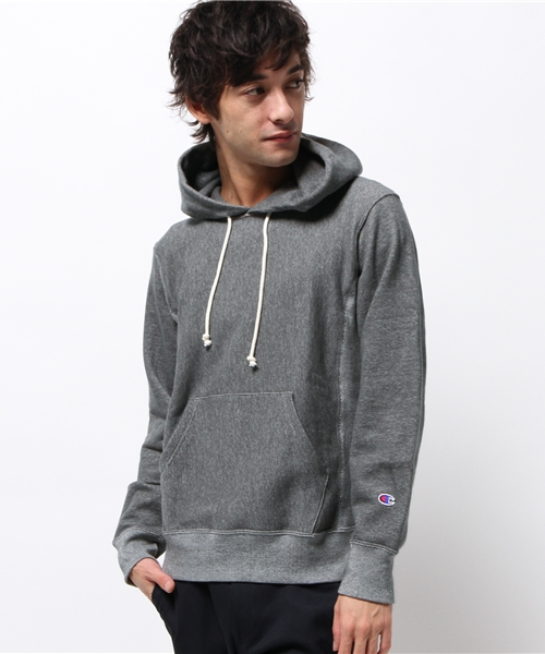 Champion（チャンピオン）の「メンズ チャンピオン リバースウィーブ フーディ パーカー Champion RW PULLOVER HOODED SWEATSHIRT C3-E136（パーカー・メンズ・オレンジ/グリーン/グレー/ネイビー/チャコールグレー・MEDIUM/LARGE/X-LARGE）」の2枚目の写真
