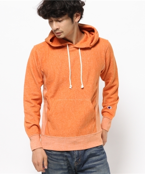 Champion（チャンピオン）の「メンズ チャンピオン リバースウィーブ フーディ パーカー Champion RW PULLOVER HOODED SWEATSHIRT C3-E136（パーカー・メンズ・オレンジ/グリーン/グレー/ネイビー/チャコールグレー・MEDIUM/LARGE/X-LARGE）」の5枚目の写真