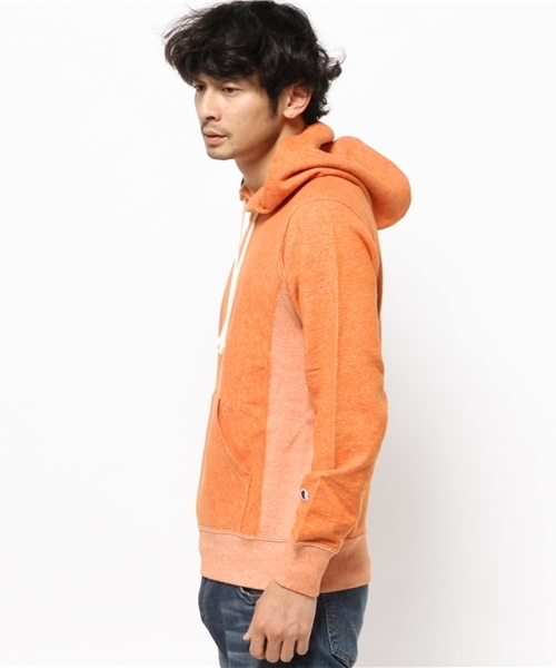 Champion（チャンピオン）の「メンズ チャンピオン リバースウィーブ フーディ パーカー Champion RW PULLOVER HOODED SWEATSHIRT C3-E136（パーカー・メンズ・オレンジ/グリーン/グレー/ネイビー/チャコールグレー・MEDIUM/LARGE/X-LARGE）」の6枚目の写真