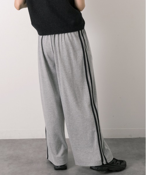 ad thie（アドティエ）の「サイドライン スムースロングパンツ（スウェットパンツ・レディース・チャコール/杢グレー/ブラック・FREE）」の8枚目の写真