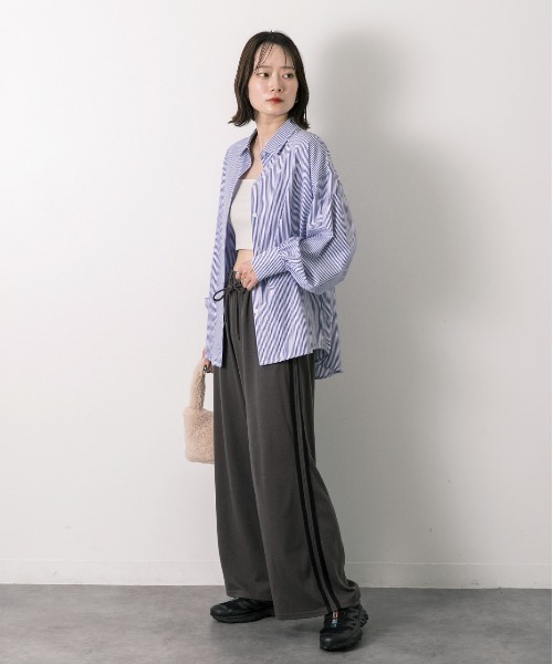 ad thie（アドティエ）の「サイドライン スムースロングパンツ（スウェットパンツ・レディース・チャコール/杢グレー/ブラック・FREE）」の14枚目の写真