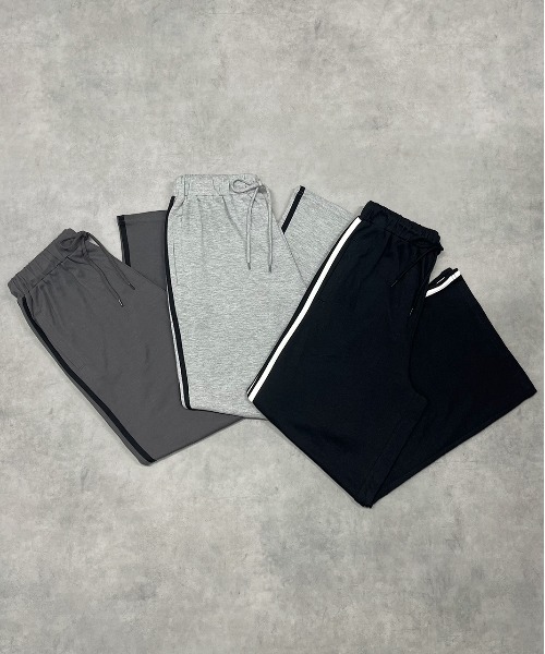ad thie（アドティエ）の「サイドライン スムースロングパンツ（スウェットパンツ・レディース・チャコール/杢グレー/ブラック・FREE）」の18枚目の写真