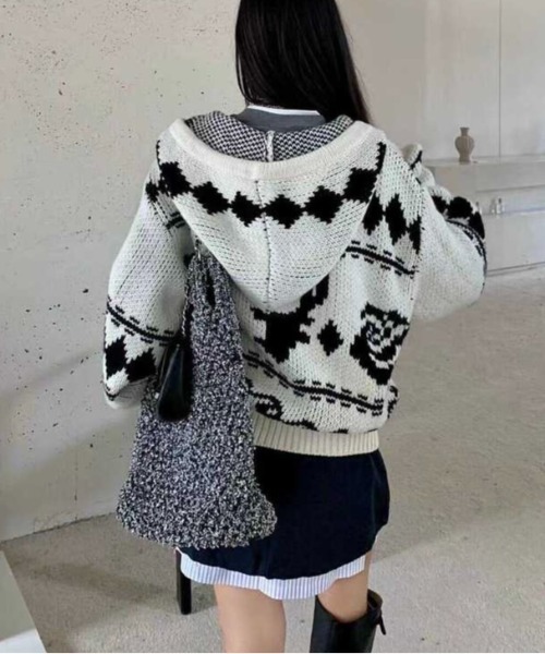 極美品✨ルネ パールメッシュニットパーカー ダブルジップ パフスリーブ ネイビー 極美品✨ルネ パールメッシュニットパーカー ダブルジップ